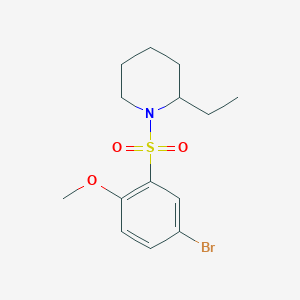 molecular formula C14H20BrNO3S B3268258 1-(5-Bromo-2-methoxybenzenesulfonyl)-2-ethylpiperidine CAS No. 477305-67-2
