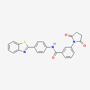 molecular formula C24H17N3O3S B3268270 N-[4-(1,3-benzothiazol-2-yl)phenyl]-3-(2,5-dioxopyrrolidin-1-yl)benzamide CAS No. 477538-30-0