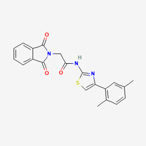 molecular formula C21H17N3O3S B3268275 N-(4-(2,5-dimethylphenyl)thiazol-2-yl)-2-(1,3-dioxoisoindolin-2-yl)acetamide CAS No. 477545-72-5