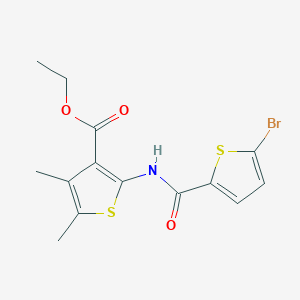molecular formula C14H14BrNO3S2 B3268280 Ethyl 2-(5-bromothiophene-2-carboxamido)-4,5-dimethylthiophene-3-carboxylate CAS No. 477546-12-6