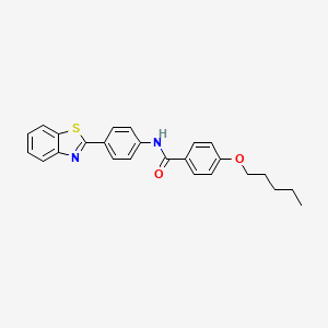 molecular formula C25H24N2O2S B3268283 N-[4-(1,3-benzothiazol-2-yl)phenyl]-4-(pentyloxy)benzamide CAS No. 477556-16-4