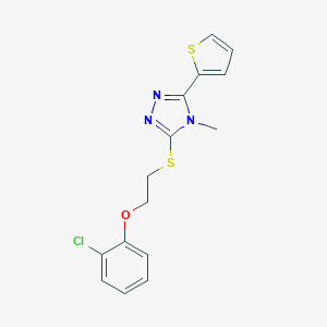 molecular formula C15H14ClN3OS2 B326830 3-{[2-(2-chlorophenoxy)ethyl]sulfanyl}-4-methyl-5-(2-thienyl)-4H-1,2,4-triazole 