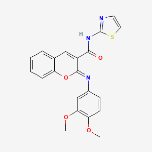 molecular formula C21H17N3O4S B3268366 (2Z)-2-[(3,4-dimethoxyphenyl)imino]-N-1,3-thiazol-2-yl-2H-chromene-3-carboxamide CAS No. 478481-13-9