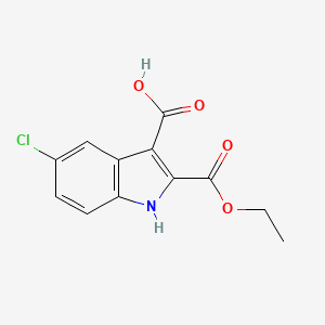 molecular formula C12H10ClNO4 B3268461 5-Chloro-2-(ethoxycarbonyl)indole-3-carboxylic acid CAS No. 480450-97-3