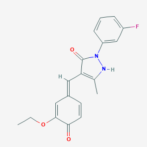 molecular formula C19H17FN2O3 B326850 4-[(E)-(3-ethoxy-4-oxocyclohexa-2,5-dien-1-ylidene)methyl]-2-(3-fluorophenyl)-5-methyl-1H-pyrazol-3-one 