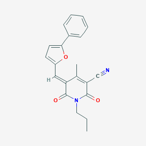 molecular formula C21H18N2O3 B326857 4-Methyl-2,6-dioxo-5-[(5-phenyl-2-furyl)methylene]-1-propyl-1,2,5,6-tetrahydro-3-pyridinecarbonitrile 