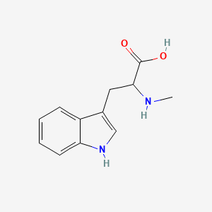 molecular formula C12H14N2O2 B3268576 3-(1H-indol-3-yl)-2-(methylamino)propanoic acid CAS No. 487-59-2
