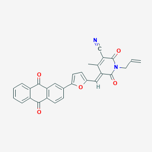 molecular formula C29H18N2O5 B326858 1-Allyl-5-{[5-(9,10-dioxo-9,10-dihydro-2-anthracenyl)-2-furyl]methylene}-4-methyl-2,6-dioxo-1,2,5,6-tetrahydro-3-pyridinecarbonitrile 