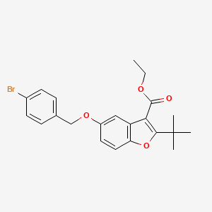 molecular formula C22H23BrO4 B3268602 Ethyl 5-[(4-bromophenyl)methoxy]-2-tert-butyl-1-benzofuran-3-carboxylate CAS No. 488854-19-9