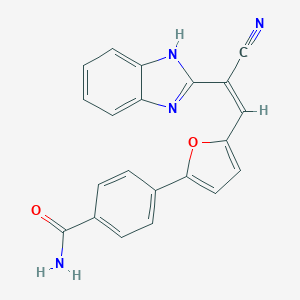 molecular formula C21H14N4O2 B326861 4-{5-[2-(1H-benzimidazol-2-yl)-2-cyanovinyl]-2-furyl}benzamide 