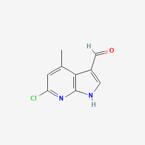 molecular formula C9H7ClN2O B3268616 6-Chloro-4-methyl-1H-pyrrolo[2,3-b]pyridine-3-carbaldehyde CAS No. 4894-32-0