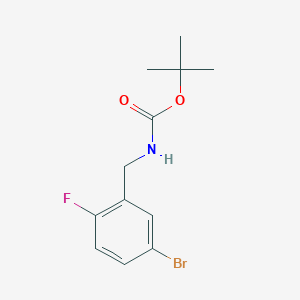molecular formula C12H15BrFNO2 B3268647 Tert-butyl 5-bromo-2-fluorobenzylcarbamate CAS No. 491836-84-1