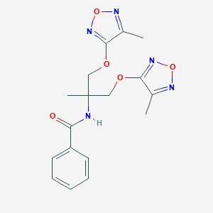 molecular formula C17H19N5O5 B326865 N-(1-methyl-2-[(4-methyl-1,2,5-oxadiazol-3-yl)oxy]-1-{[(4-methyl-1,2,5-oxadiazol-3-yl)oxy]methyl}ethyl)benzamide 
