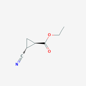 molecular formula C7H9NO2 B3268673 (1R,2R)-rel-Ethyl 2-cyanocyclopropanecarboxylate CAS No. 492468-13-0