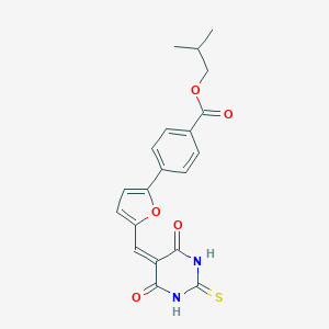 isobutyl 4-{5-[(4,6-dioxo-2-thioxotetrahydro-5(2H)-pyrimidinylidene)methyl]-2-furyl}benzoate