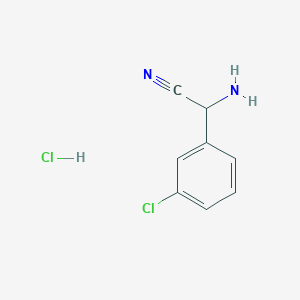 molecular formula C8H8Cl2N2 B3268777 2-Amino-2-(3-chlorophenyl)acetonitrile hydrochloride CAS No. 49704-72-5