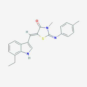 molecular formula C22H21N3OS B326878 (5Z)-5-[(7-ethyl-1H-indol-3-yl)methylidene]-3-methyl-2-(4-methylphenyl)imino-1,3-thiazolidin-4-one 