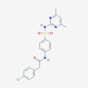 molecular formula C20H19ClN4O3S B326880 2-(4-chlorophenyl)-N-{4-[(4,6-dimethylpyrimidin-2-yl)sulfamoyl]phenyl}acetamide 