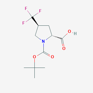molecular formula C11H16F3NO4 B3268809 (2R,4S)-1-[(tert-Butoxy)carbonyl]-4-(trifluoromethyl)pyrrolidine-2-carboxylic acid CAS No. 497103-77-2