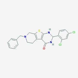 molecular formula C22H19Cl2N3OS B326882 7-Benzyl-2-(2,4-dichlorophenyl)-1,2,5,6,7,8-hexahydropyrido[4',3':4,5]thieno[2,3-d]pyrimidin-4-ol 