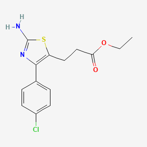 molecular formula C14H15ClN2O2S B3268845 Ethyl 3-(2-amino-4-(4-chlorophenyl)thiazol-5-yl)propanoate CAS No. 49779-93-3