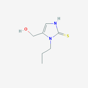 molecular formula C7H12N2OS B3268862 (2-mercapto-1-propyl-1H-imidazol-5-yl)methanol CAS No. 497855-87-5