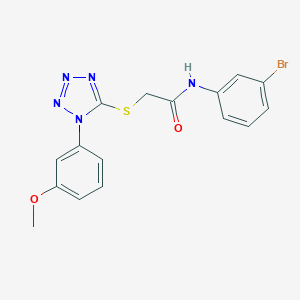 molecular formula C16H14BrN5O2S B326888 N-(3-bromophenyl)-2-{[1-(3-methoxyphenyl)-1H-tetraazol-5-yl]sulfanyl}acetamide 