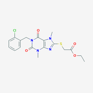 ethyl {[1-(2-chlorobenzyl)-3,7-dimethyl-2,6-dioxo-2,3,6,7-tetrahydro-1H-purin-8-yl]sulfanyl}acetate