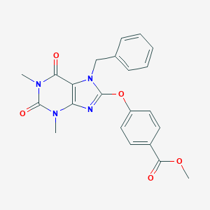 molecular formula C22H20N4O5 B326899 methyl 4-[(7-benzyl-1,3-dimethyl-2,6-dioxo-2,3,6,7-tetrahydro-1H-purin-8-yl)oxy]benzoate 