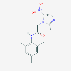 molecular formula C15H18N4O3 B326901 2-{5-nitro-2-methyl-1H-imidazol-1-yl}-N-mesitylacetamide 