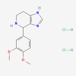 molecular formula C14H19Cl2N3O2 B3269019 4-(3,4-dimethoxyphenyl)-3H,4H,5H,6H,7H-imidazo[4,5-c]pyridine dihydrochloride CAS No. 5011-47-2