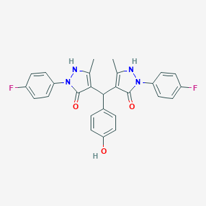 molecular formula C27H22F2N4O3 B326905 1-(4-fluorophenyl)-4-[[1-(4-fluorophenyl)-5-hydroxy-3-methyl-1H-pyrazol-4-yl](4-hydroxyphenyl)methyl]-3-methyl-1H-pyrazol-5-ol 