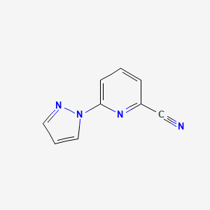 molecular formula C9H6N4 B3269051 6-(1H-pyrazol-1-yl)pyridine-2-carbonitrile CAS No. 501378-98-9