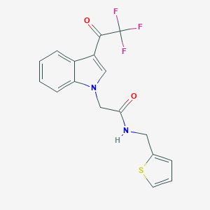 molecular formula C17H13F3N2O2S B326909 N-Thiophen-2-ylmethyl-2-[3-(2,2,2-trifluoro-acetyl)-indol-1-yl]-acetamide 