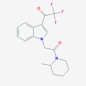 molecular formula C18H19F3N2O2 B326910 1H-Indole, 1-[1-[2-(2-methylpiperidin-1-yl)-2-oxoethyl]]-3-trifluoroacetyl- 