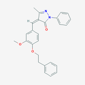molecular formula C26H24N2O3 B326913 4-[3-methoxy-4-(2-phenylethoxy)benzylidene]-5-methyl-2-phenyl-2,4-dihydro-3H-pyrazol-3-one 