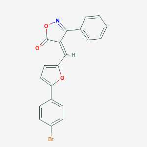 molecular formula C20H12BrNO3 B326914 4-{[5-(4-bromophenyl)-2-furyl]methylene}-3-phenyl-5(4H)-isoxazolone 