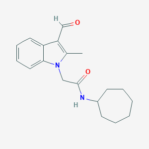 molecular formula C19H24N2O2 B326917 N-cycloheptyl-2-(3-formyl-2-methyl-1H-indol-1-yl)acetamide 