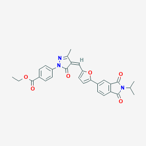 ethyl 4-(4-{[5-(2-isopropyl-1,3-dioxo-2,3-dihydro-1H-isoindol-5-yl)-2-furyl]methylene}-3-methyl-5-oxo-4,5-dihydro-1H-pyrazol-1-yl)benzoate