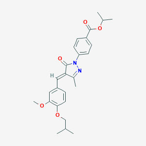 molecular formula C26H30N2O5 B326920 isopropyl 4-[4-(4-isobutoxy-3-methoxybenzylidene)-3-methyl-5-oxo-4,5-dihydro-1H-pyrazol-1-yl]benzoate 