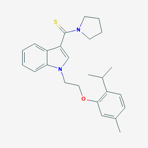 molecular formula C25H30N2OS B326924 1-[2-(2-isopropyl-5-methylphenoxy)ethyl]-3-(pyrrolidin-1-ylcarbonothioyl)-1H-indole 