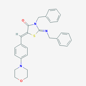 molecular formula C28H27N3O2S B326926 3-Benzyl-2-(benzylimino)-5-[4-(4-morpholinyl)benzylidene]-1,3-thiazolidin-4-one 