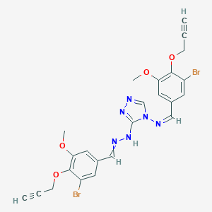 N-[(3-bromo-5-methoxy-4-prop-2-ynoxyphenyl)methylideneamino]-4-[(Z)-(3-bromo-5-methoxy-4-prop-2-ynoxyphenyl)methylideneamino]-1,2,4-triazol-3-amine