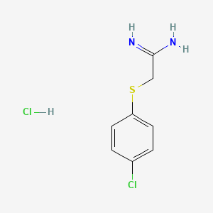 molecular formula C8H10Cl2N2S B3269335 2-[(4-Chlorophenyl)thio]ethanimidamide hydrochloride CAS No. 50837-20-2