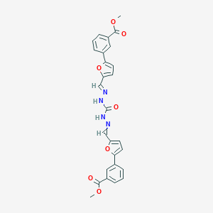 molecular formula C27H22N4O7 B326934 methyl 3-[5-[[[(E)-[5-(3-methoxycarbonylphenyl)furan-2-yl]methylideneamino]carbamoylhydrazinylidene]methyl]furan-2-yl]benzoate 