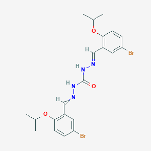 molecular formula C21H24Br2N4O3 B326937 1-[(E)-(5-bromo-2-propan-2-yloxyphenyl)methylideneamino]-3-[(5-bromo-2-propan-2-yloxyphenyl)methylideneamino]urea 