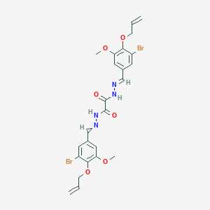 molecular formula C24H24Br2N4O6 B326941 N'~1~,N'~2~-bis[4-(allyloxy)-3-bromo-5-methoxybenzylidene]ethanedihydrazide 