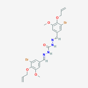 molecular formula C23H24Br2N4O5 B326942 1-[(E)-(3-bromo-5-methoxy-4-prop-2-enoxyphenyl)methylideneamino]-3-[(3-bromo-5-methoxy-4-prop-2-enoxyphenyl)methylideneamino]urea 