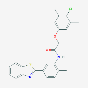 molecular formula C24H21ClN2O2S B326946 N-[5-(1,3-benzothiazol-2-yl)-2-methylphenyl]-2-(4-chloro-3,5-dimethylphenoxy)acetamide 