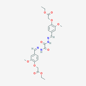 molecular formula C26H30N4O10 B326949 ethyl {4-[(E)-{2-[{(2Z)-2-[4-(2-ethoxy-2-oxoethoxy)-3-methoxybenzylidene]hydrazinyl}(oxo)acetyl]hydrazinylidene}methyl]-2-methoxyphenoxy}acetate 